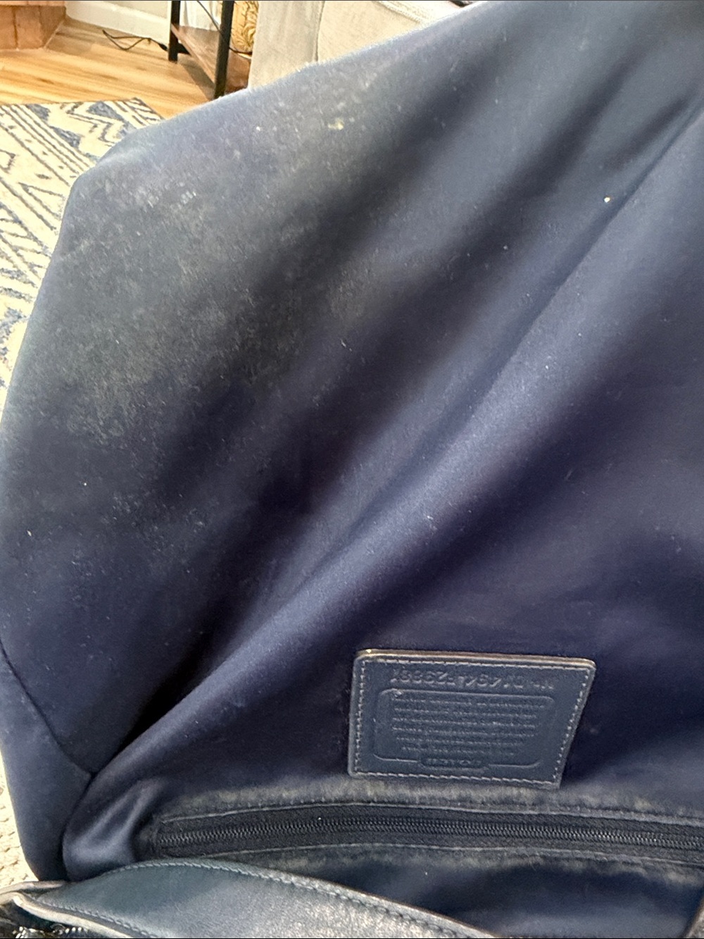 Coach Navy Leather Small Crossbody with Zip Trim - Picture 10 of 11